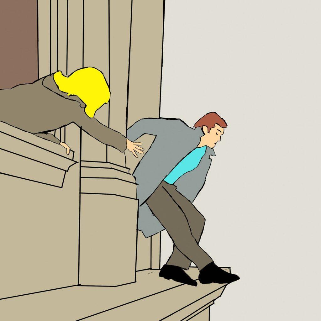 Boy going to jump from height
