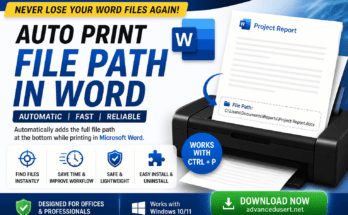 Auto Print File Path in MS Word